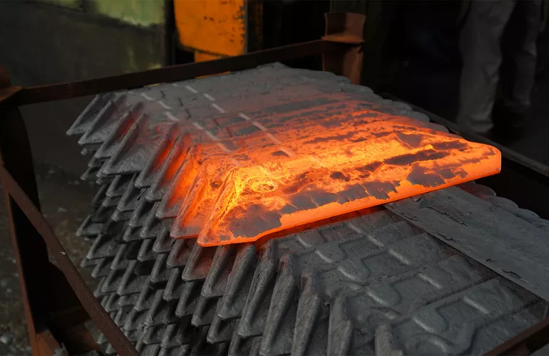 Ploughshare in oven