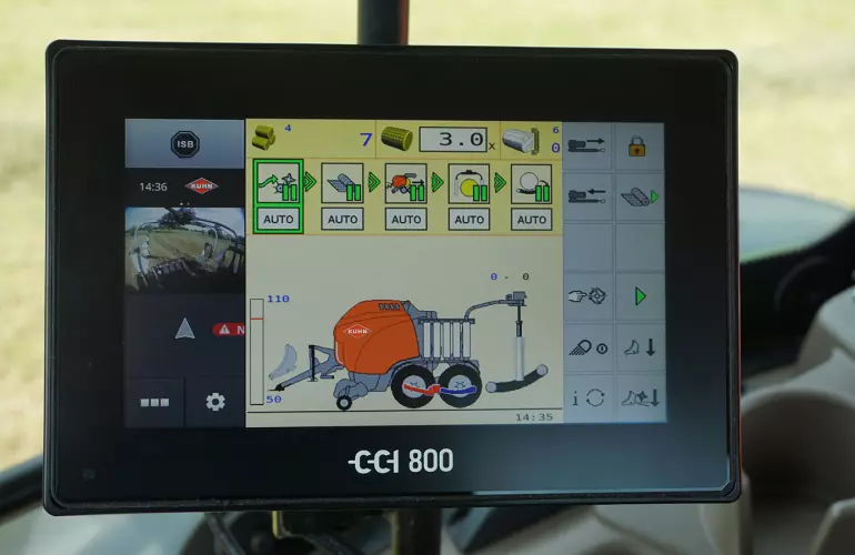CCI 800 – робочий екран прес-підбирача