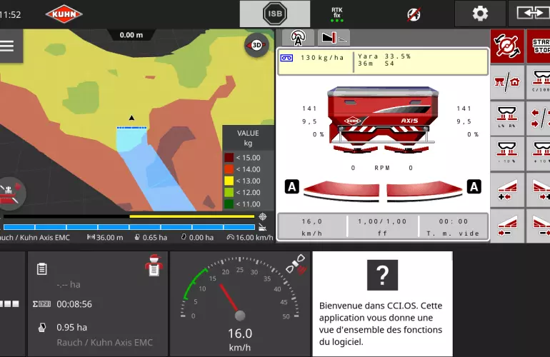 ISOBUS CCI 1200 terminal with AXIS