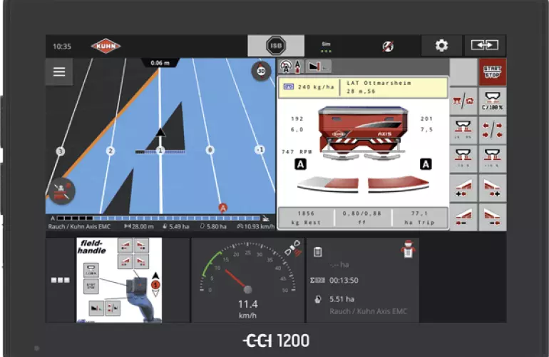 CCI 1200 terminal displaying simultaneously different information on an anti-glare user-friendly screen