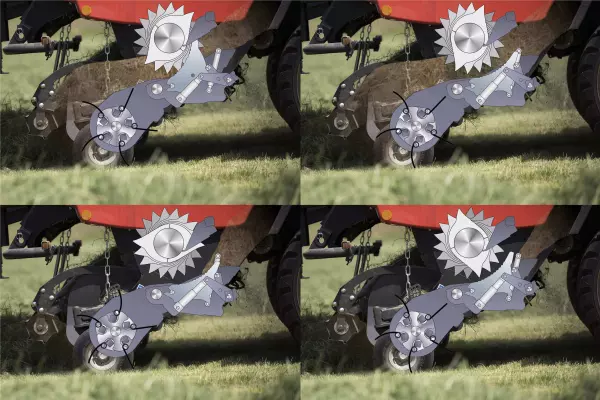 An overview of positions of the knives and dropfloor during Auto-deblock