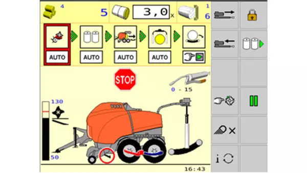 An overview of positions of the knives and dropfloor during Auto-deblock