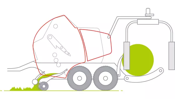 The improved 'twin loading fork' system offers a fast and reliable bale transfer