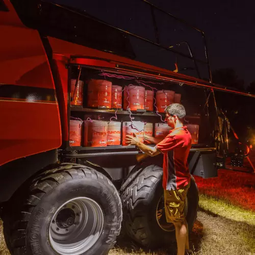 The twine boxes swing out completely for easy access