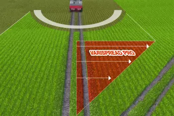 VARISPREAD PRO: Continuous Section Control at very high speed, 1 section per metre with SpeedServo