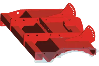 Very rigid large section frame that equips KUHN EL power tillers