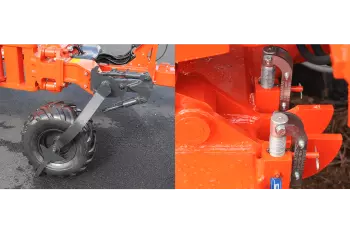 The vertical, working depth and offset settings of the VARI-CHALLENGER plough can be done without tools