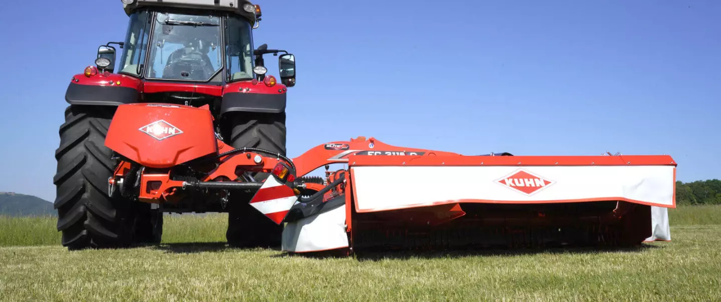 The disc mower conditioner FC 3115 D in static position in a field