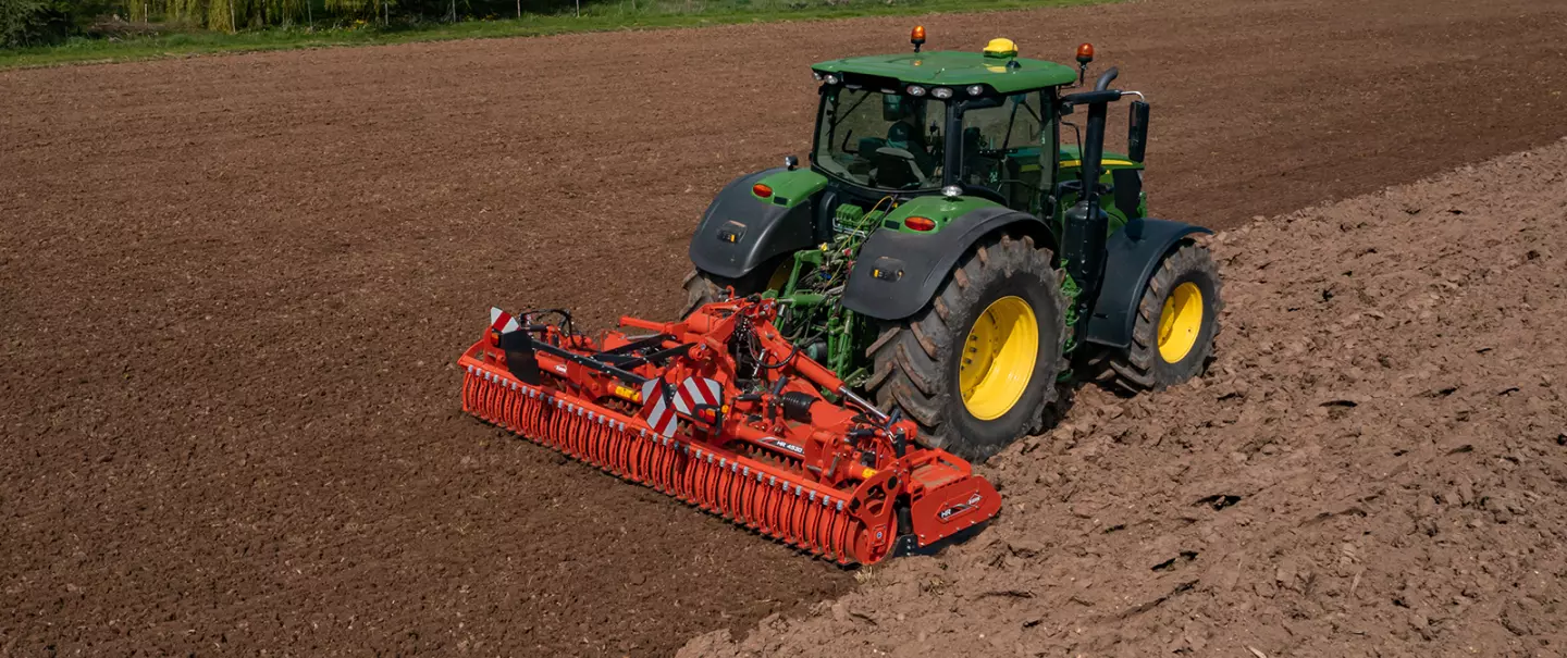 HR 4530 RCS power harrow at work_Aerial view