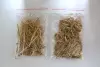 Straw sample (before and after cutting) handled by the KUHN PRIMOR 4260 M CUT CONTROL straw-blower & feeder